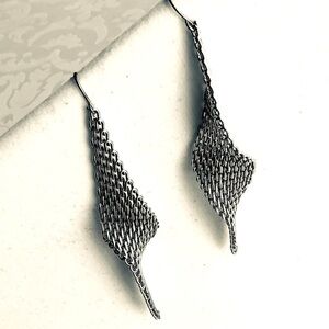 Silver Netted Spiral Earrings